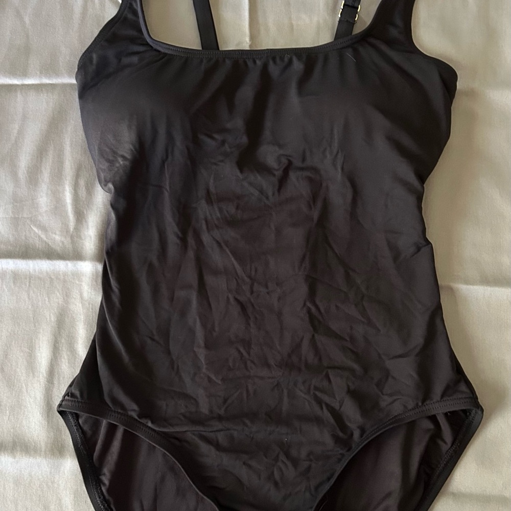 Michael Kors Black Swimsuit with Gold Accents